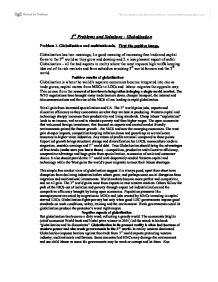 Advantages and disadvantages of globalization essays
