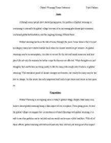 Global warming persuasive essay conclusion