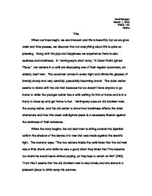 a clean well lighted place analysis essay
