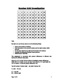 Number grid gcse coursework