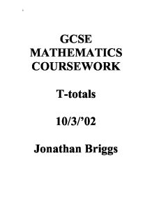 Gcse t - totals maths coursework