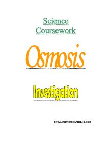 Osmosis coursework controlled variables