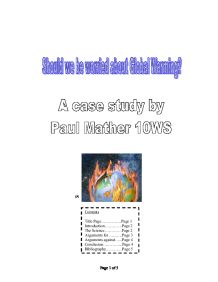 Science case study global warming