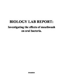 Sample biology lab report