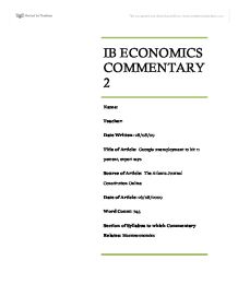 How to find a good article for your Economics IA Commentary?