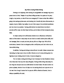 texting while driving persuasive essay