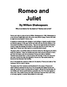 Реферат: Romeo And Juliet Who Is To Blame