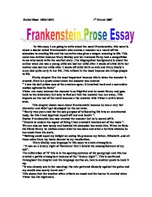 frankenstein prose essay