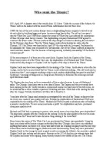 Реферат: The Titanic Disaster Essay Research Paper The