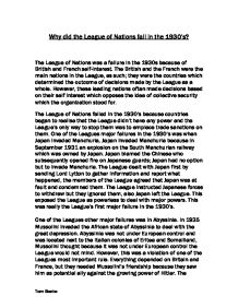 why did the league of nations fail essay