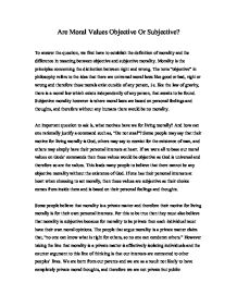 Essay explaining in moral other philosophy value supreme essays review