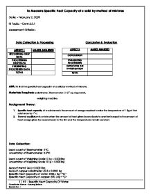 specific heat capacity lab report conclusion