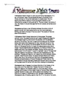 Реферат: A Midsummer Night Dream Essay Research Paper